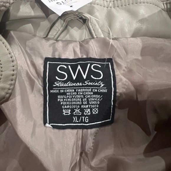 Brand New SWS Beige Leather Jacket - Picture 5 of 6